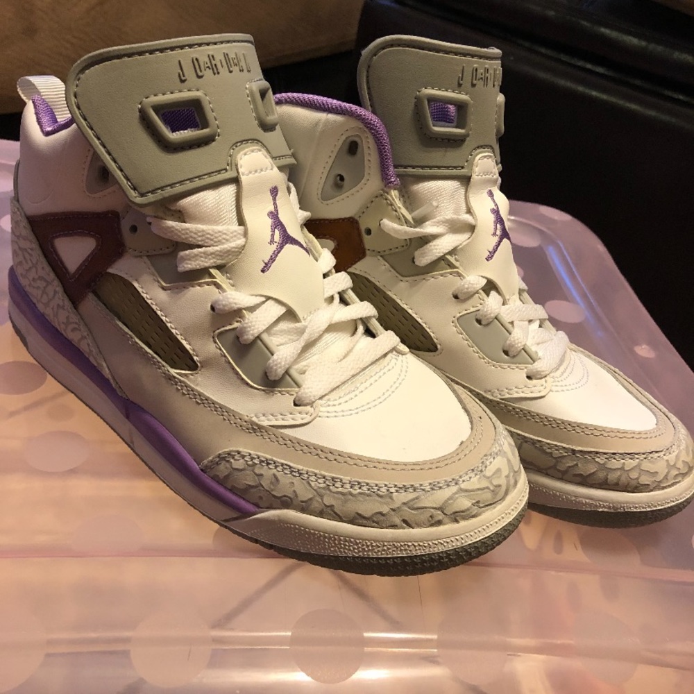 Purple and white Jordan’s